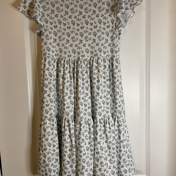 See you Monday white blue flowers dress size M - Picture 3 of 4